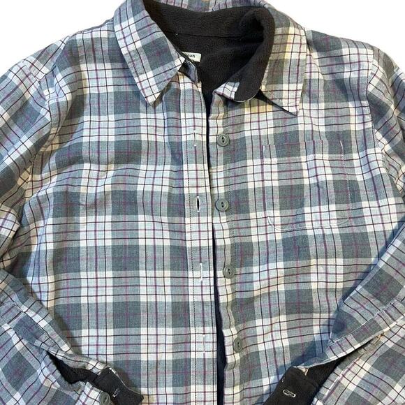 LL Bean Women's Sherpa-Lined Shacket Plaid Size Medium Petite Fleece Warm Comfy - Picture 3 of 8